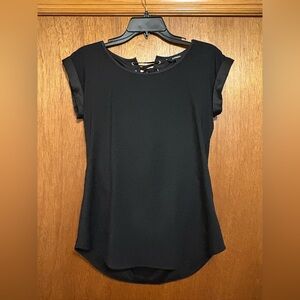 Express Black Lace Up Back Blouse